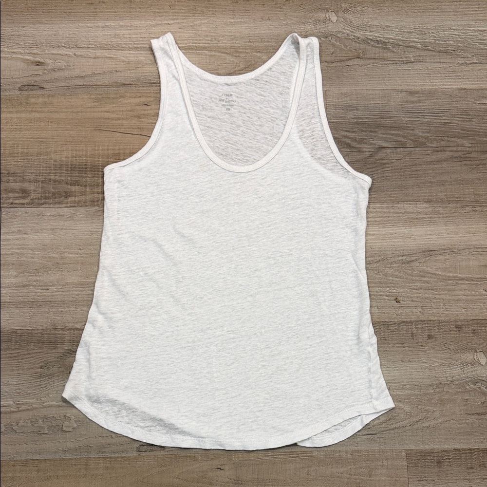 J. Crew Women's White Linen Tank Top, Size XS